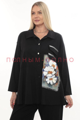 13-9489 Рубашка с аппликацией DIVAS хлопок-стрейч