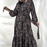16-9562 Нарядное платье с поясом и брошью DARKWIN шелк