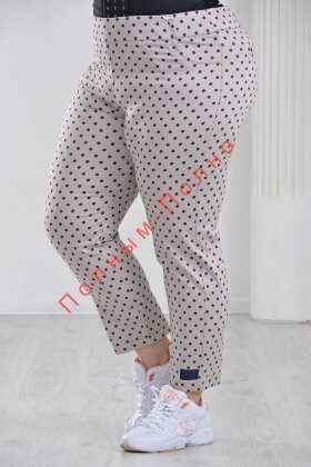 19-0248  Брючки 7/8 в горошек хлопок-стрейч MAGS
