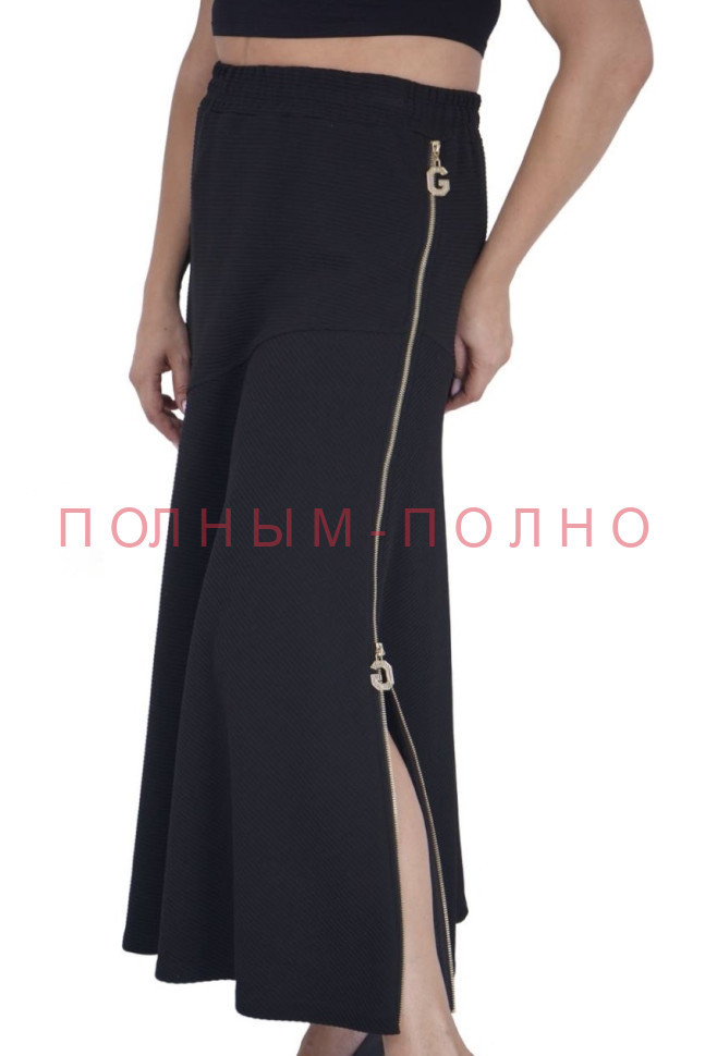 13-8536 Юбка годе с молнией (сбоку или спереди)  DARKWIN вискоза рубчик