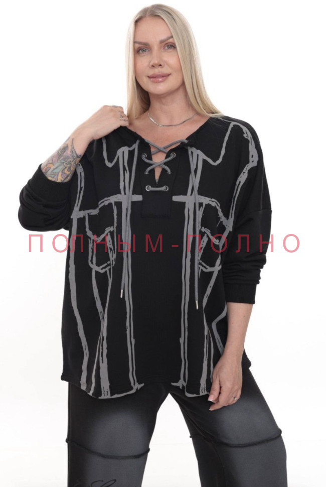 13-8729 Туника - толстовка хлопок трикотаж DIVAS