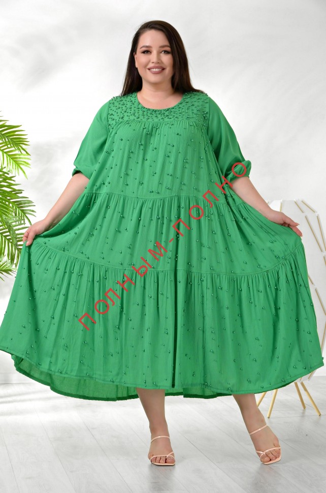 17-0217 Платье с бусинками широкое свободное DARKWIN