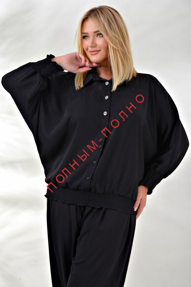 16-9510A Блуза нарядная с вышивкой шелк DARKWIN