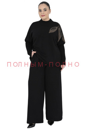 13-8797 Костюм брючный с апликацией DARKWIN мягкая шерсть 