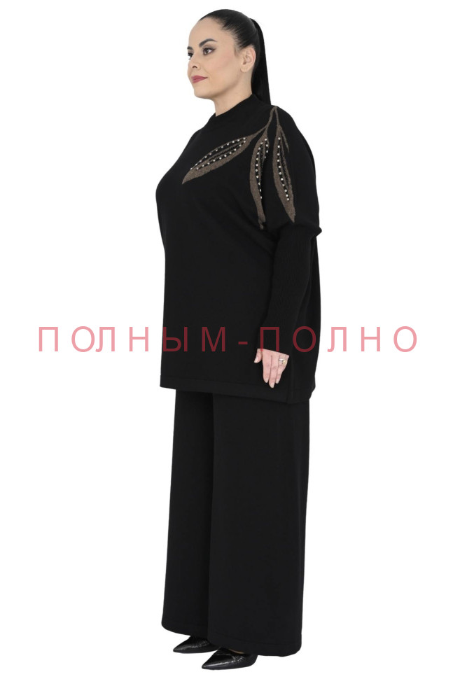 13-8797 Костюм брючный с апликацией DARKWIN мягкая шерсть 