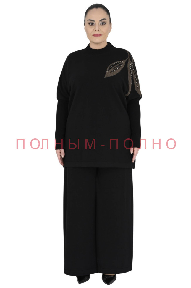 13-8797 Костюм брючный с апликацией DARKWIN мягкая шерсть 