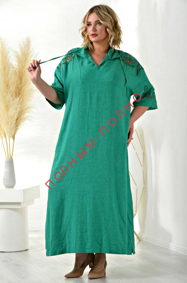 16-9935 Платье с вышивкой DARKWIN лен