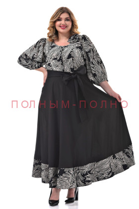 13-9996 Платье с поясом DARKWIN хлопок и шифон