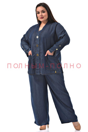 13-9896 Костюм брючный джинса тенсель DARKWIN