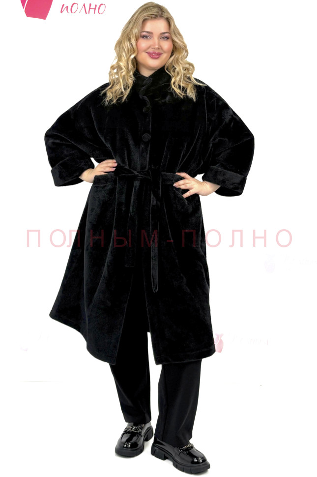 13-8493A Пальто с поясом на подкладке DARKWIN межсезон