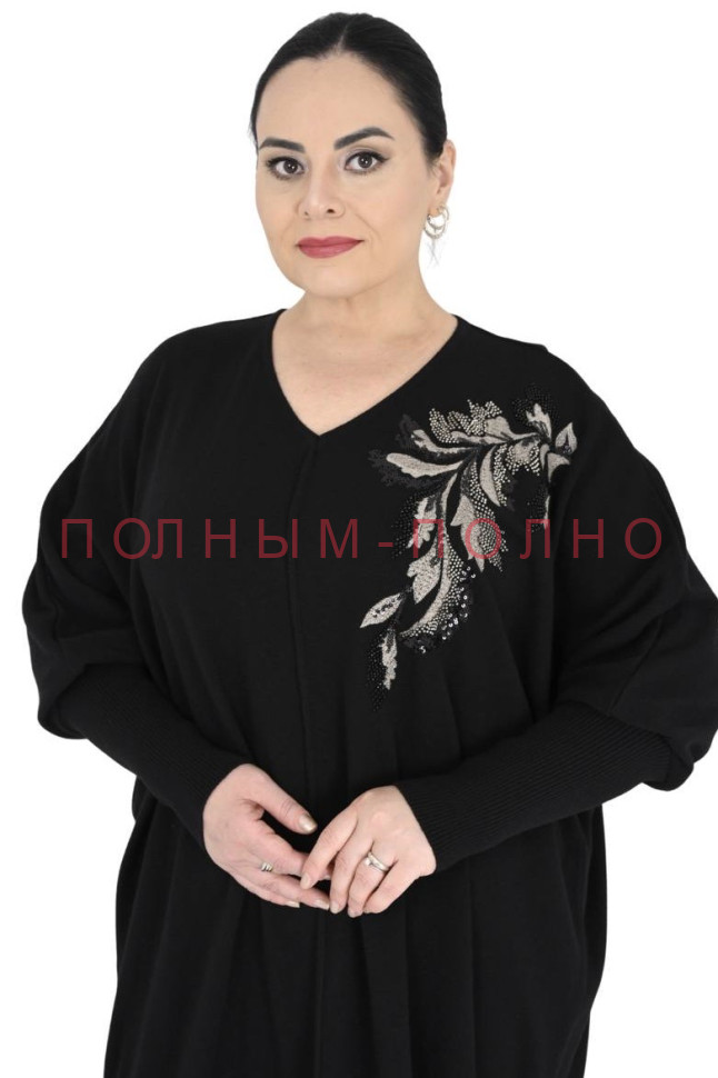 13-8791 Платье с апликацией широкое свободное DARKWIN шерсть ягненка