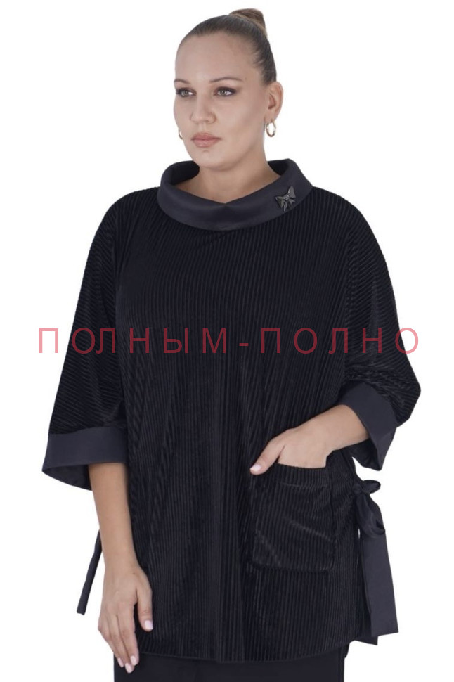 13-9295A Туника с завязками по бокам DARKWIN трикотаж велюр