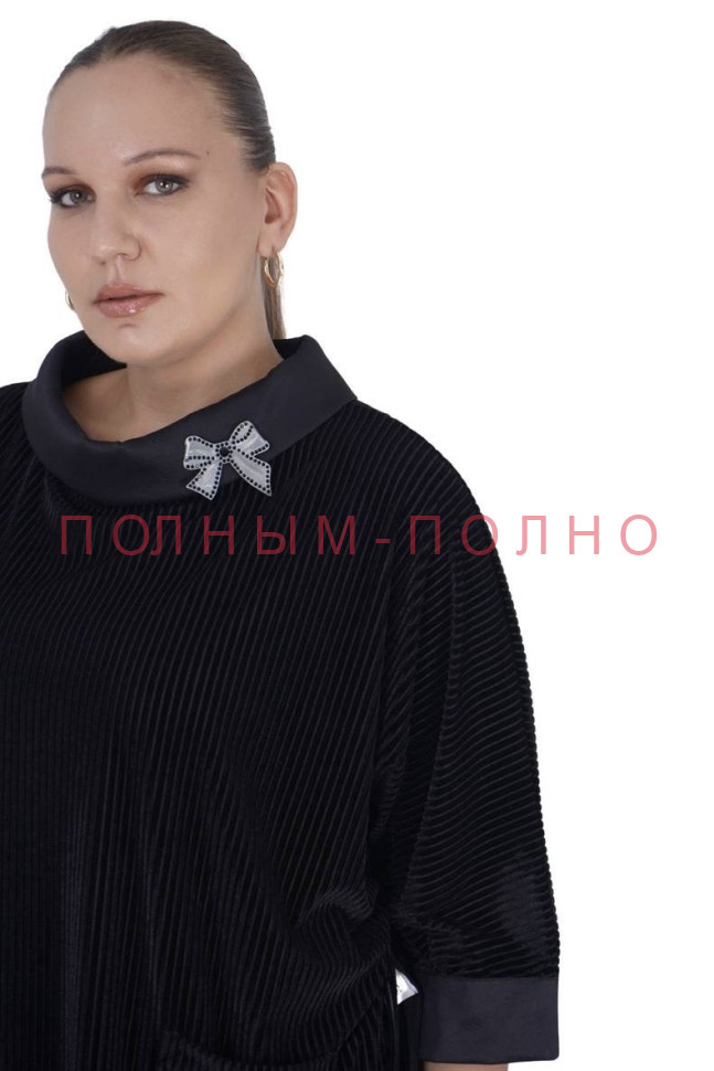 13-9295A Туника с завязками по бокам DARKWIN трикотаж велюр