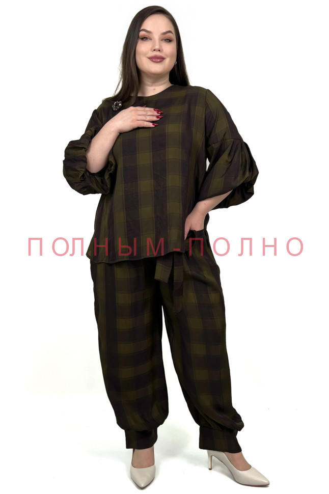 13-9084 Костюм брючный DARKWIN тонкий атлас вискоза