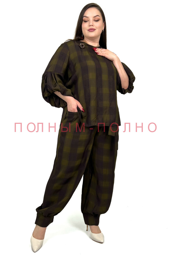 13-9084 Костюм брючный DARKWIN тонкий атлас вискоза
