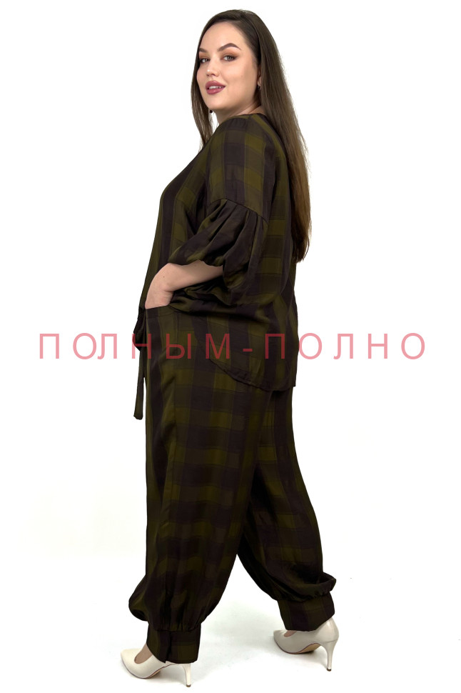 13-9084 Костюм брючный DARKWIN тонкий атлас вискоза