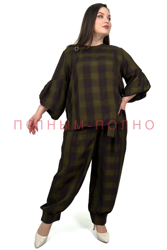 13-9084 Костюм брючный DARKWIN тонкий атлас вискоза