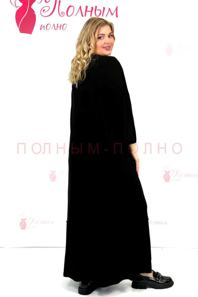 13-8608 Платье черное вискоза вязка DARKWIN