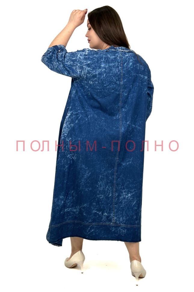 13-9023 Платье с аппликациями POMPADUR джинса тенсель