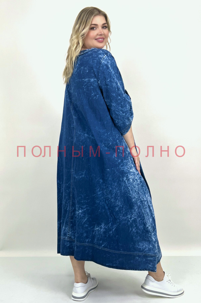 13-9023 Платье с аппликациями POMPADUR джинса тенсель