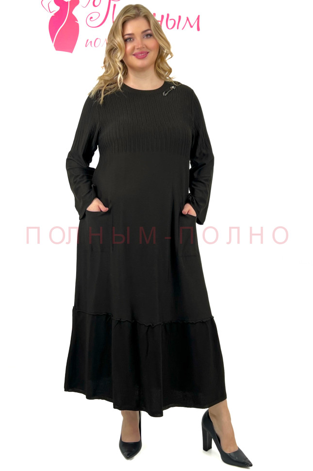 13-8608A Платье шоколадное вискоза вязка DARKWIN
