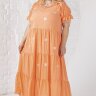 19-9335A  Платье очень легкое с вышивкой ромашки штапель с шелком DARKWIN
