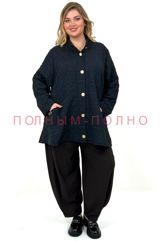 13-8704 Курточка стежка черная DARKWIN модель трапеция