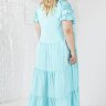 19-9335C  Платье очень легкое с вышивкой ромашки штапель с шелком DARKWIN