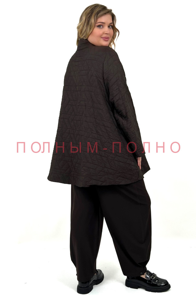 13-8704A Курточка стежка шоколадная DARKWIN модель трапеция