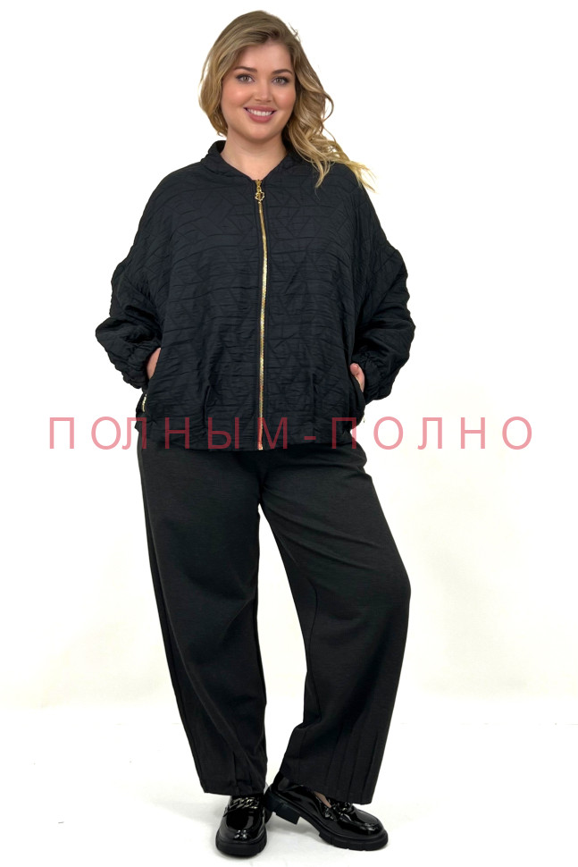 13-8702 Курточка с подкладкой на молнии стежка черная DARKWIN 