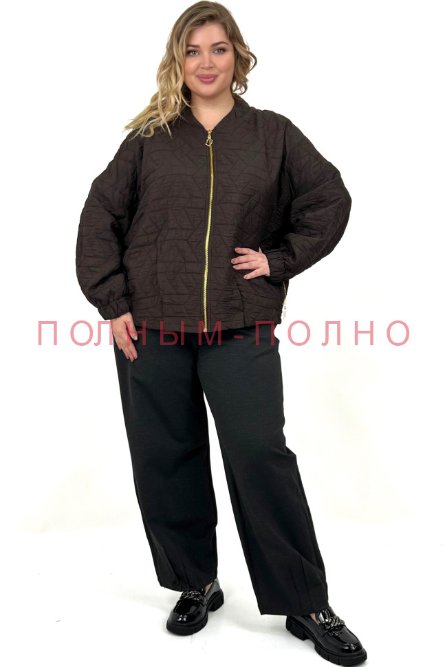 13-8702A Курточка с подкладкой на молнии стежка коричневая DARKWIN 