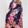 19-9336C  Платье нарядное легкое с капюшоном крупные цветы штапель-шелк