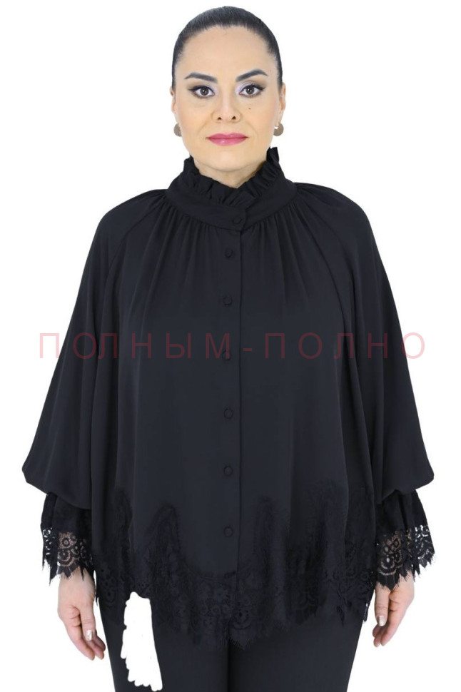 13-8507 Блуза нарядная DARKWIN шелк с кружевом