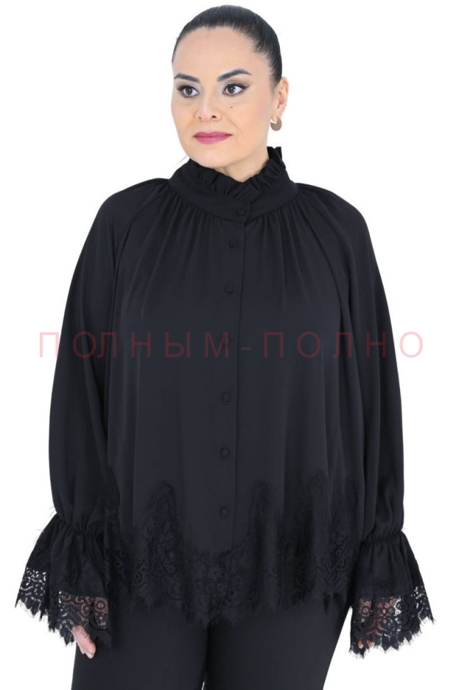 13-8507 Блуза нарядная DARKWIN шелк с кружевом