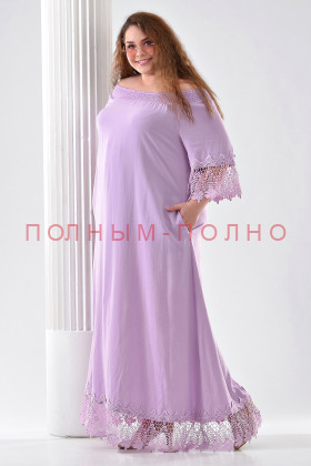 18-0893 Платье DARKWIN лен-хлопок с кружевом ришелье 