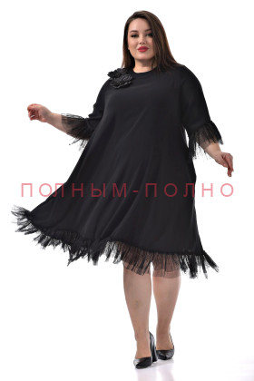 14-9613 Платье укороченое вечернее с воланами из сеточки DARKWIN