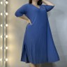 17-0276A Платье голубое с украшением вискоза гофре DARKWIN
