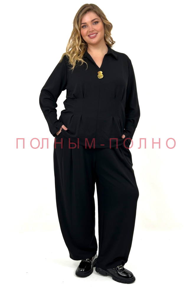 13-8695 Костюм брючный черный DARKWIN трикотаж вискоза