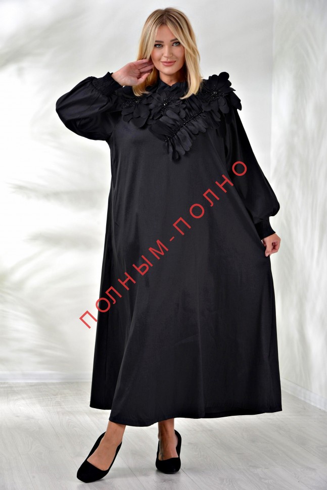 16-9569A Платье нарядное с аппликациями DARKWIN шелк атлас