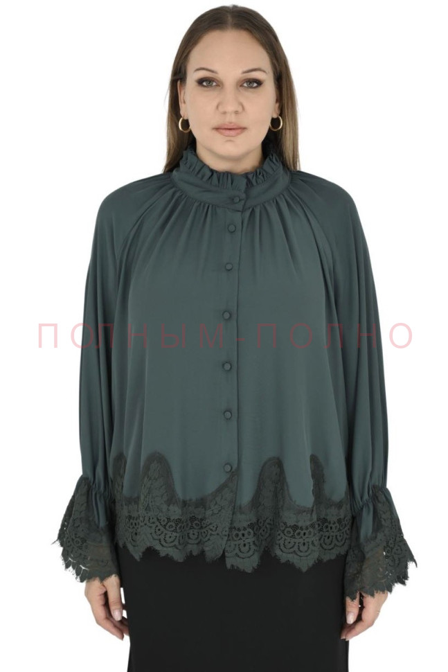 13-8507A Блуза нарядная DARKWIN шелк с кружевом