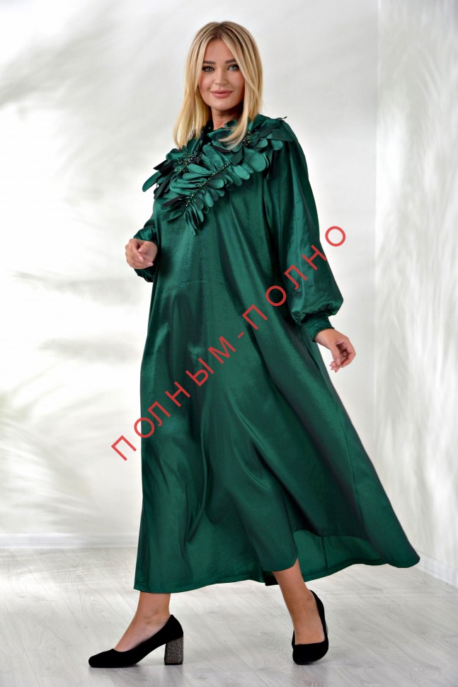 16-9569B Платье нарядное с аппликациями DARKWIN шелк атлас