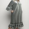 23-9351 Платье  нарядное на пуговицах с рюшами DARKWIN с люриксом