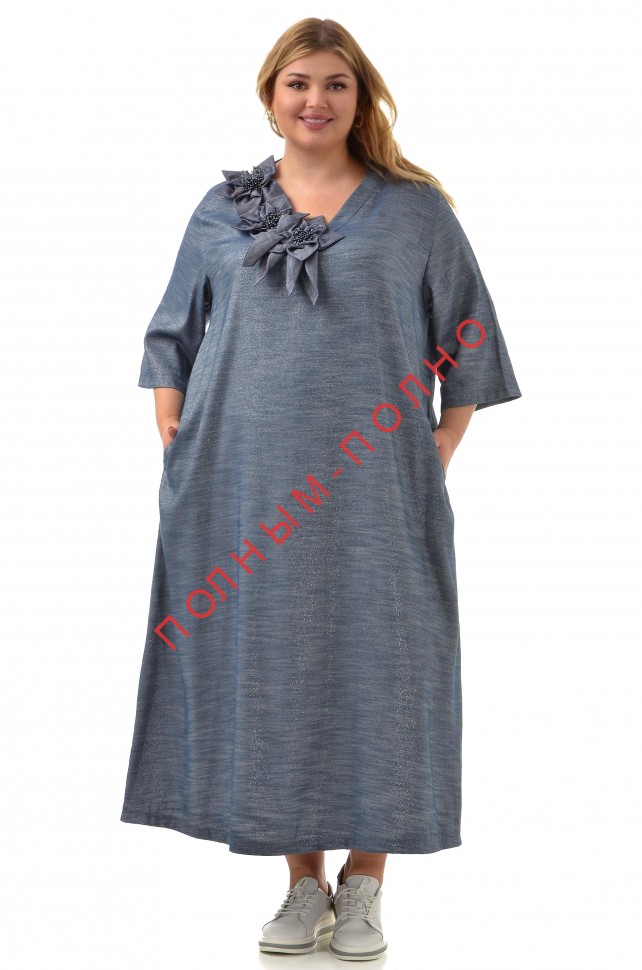 16-1864 Платье нарядное летнее DARKWIN лен-вискоза