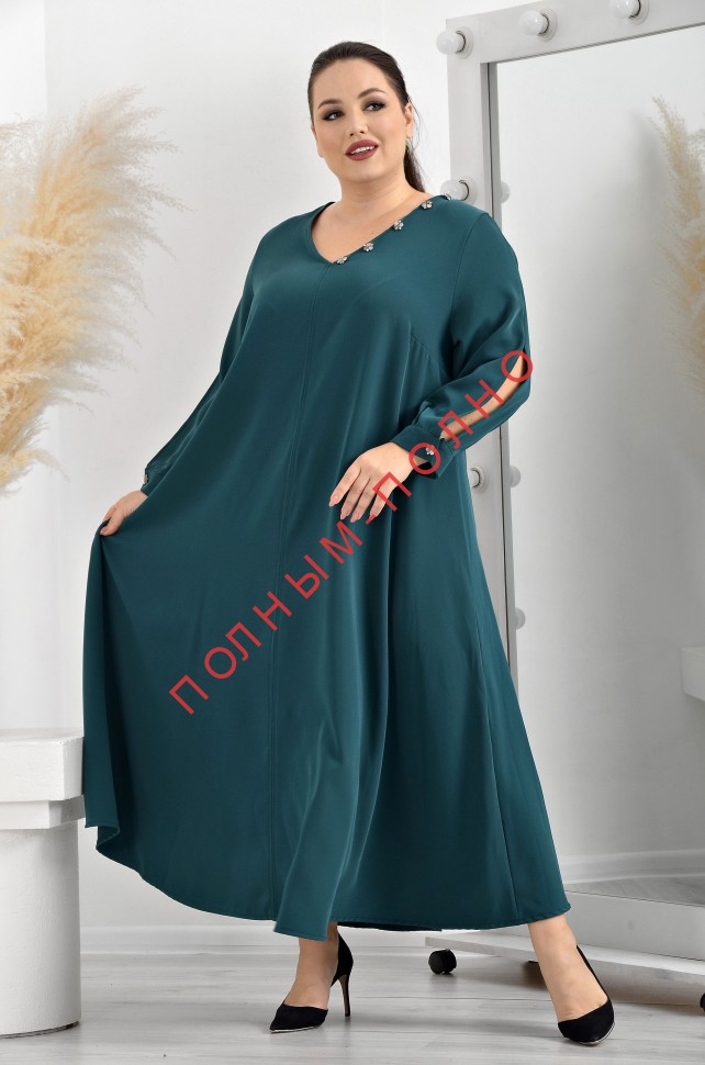 17-3793A Платье с разрезами на рукавах DARKWIN легкая ткань