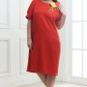 25-9545 Платье классика GEMKO лен плотный съемное украшение