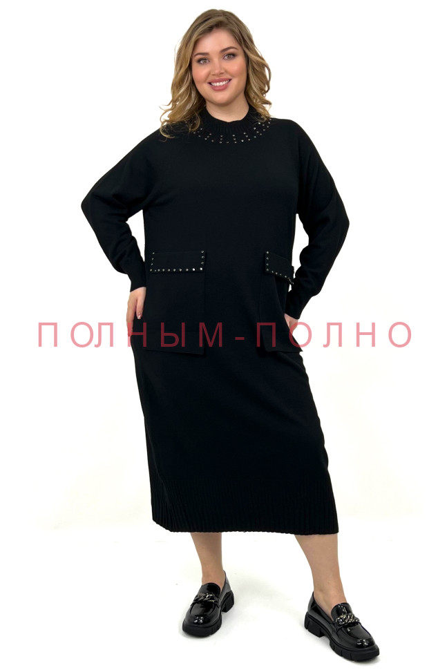 13-8684 Платье с украшениями DARKWIN мягкая шерсть ягненка вязка