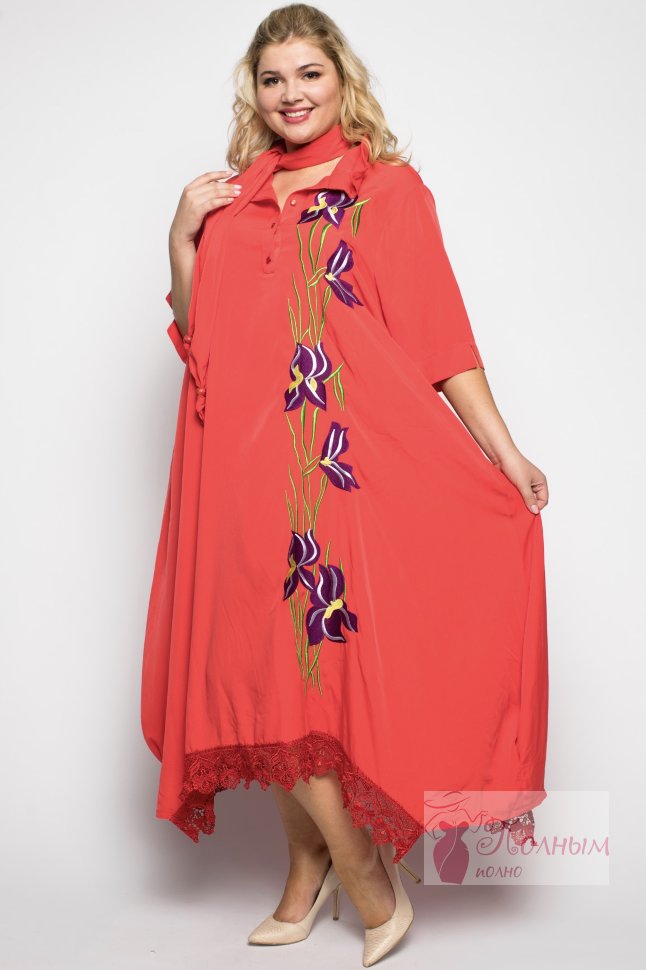 24-8241 Платье нарядное CADRELLI  с вышивкой - ирисы 