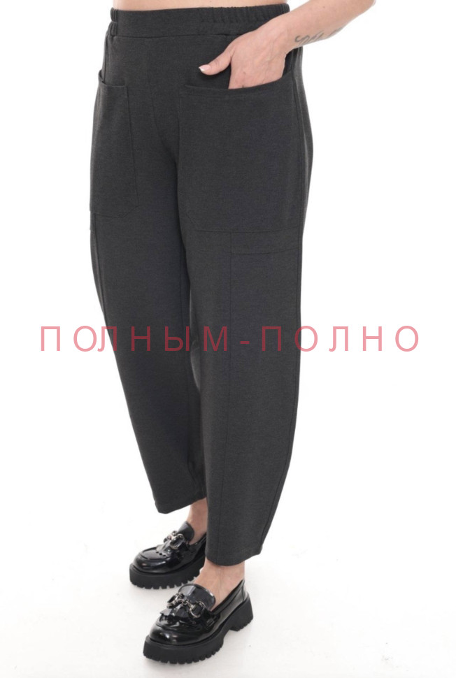 13-8651A Брюки серые прямые зауженые DIVAS плотный трикотаж