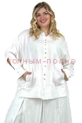 13-8904 Рубашка лен с аппликацией на спине DARKWIN