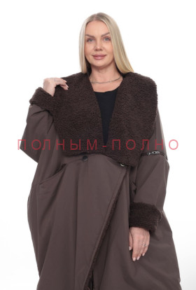 13-8644 Пальто с отстегивающимися рукавами широкое свободное DIVAS межсезон